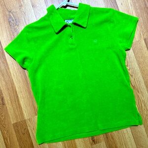 Lilly Pulitzer terry cloth polo shirt. Like new. XL Bright green and so soft!